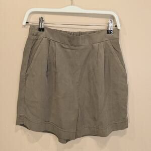 Nation LTD Shorts Pleated Elastic Waist Pockets Neutral Lightweight - Size S